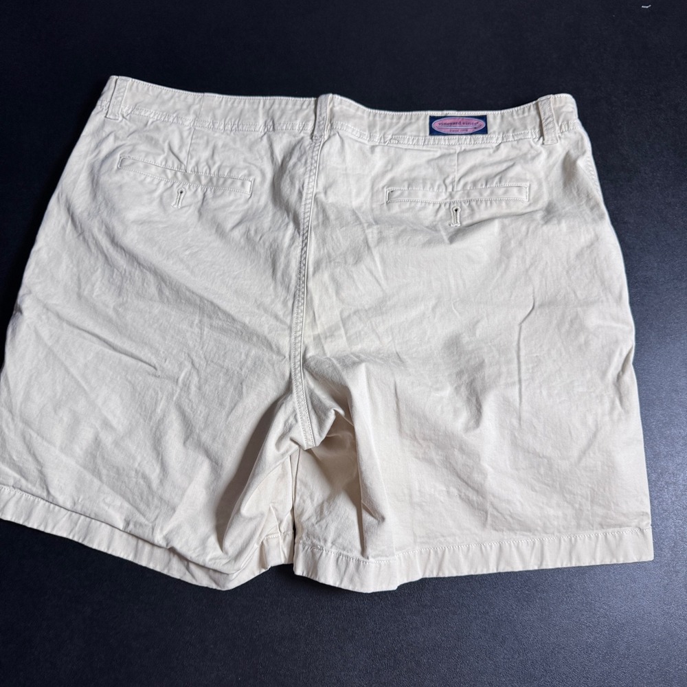 Vineyard Vines Chino Shorts Mens 38 Khaki Solid Cotton Blend Preppy Classic